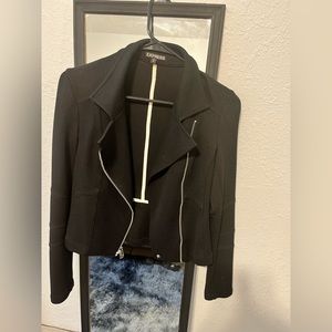Express dress suit jacket,  knit black. Cropped and coarse. Size XS with zipper.